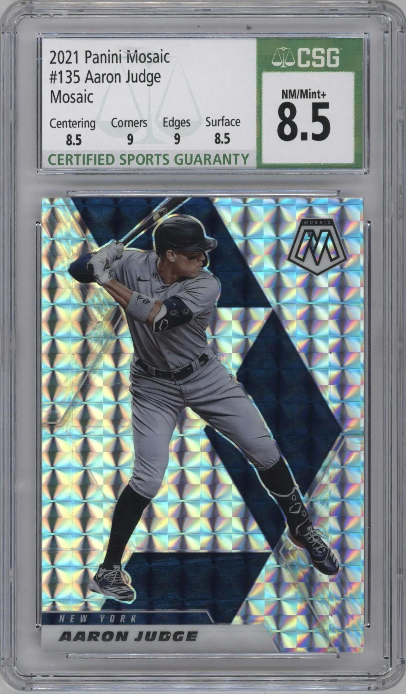 2021 Panini Mosaic Aaron Judge Mosaic #135 CGC 8.5