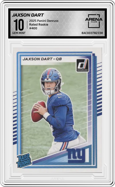 2025 Panini Donruss Rated Rookie Jaxson Dart #400 ARENA CLUB 10