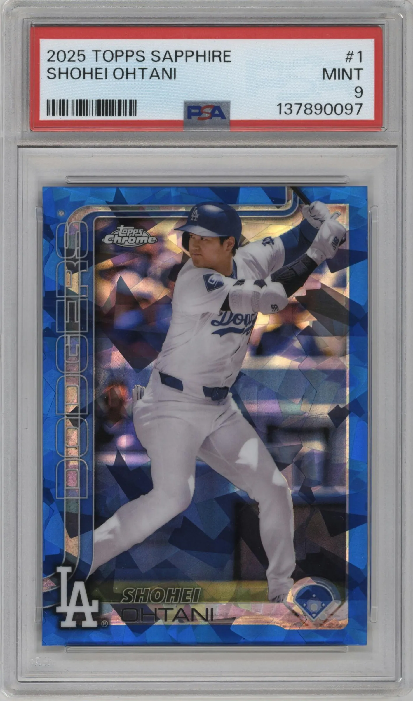 2025 Topps Chrome Sapphire Edition Shohei Ohtani #1 PSA 9