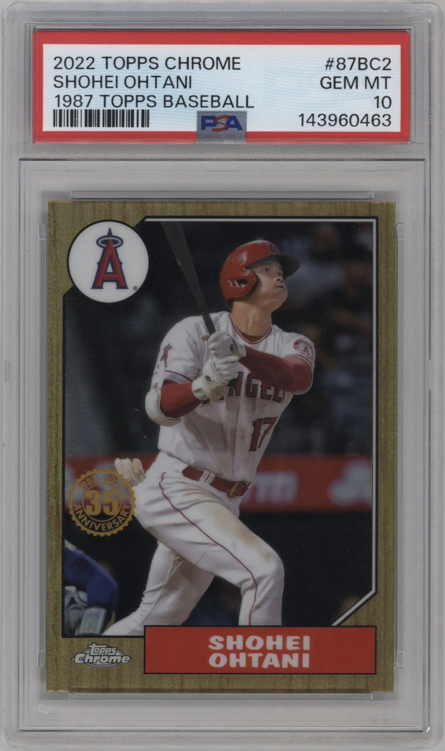 2022 Topps Chrome 1987 Topps Shohei Ohtani PSA 10