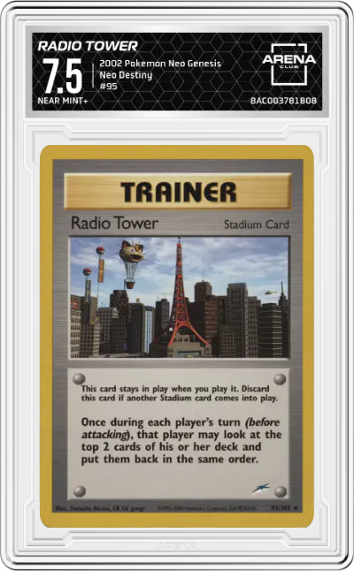 2002 Pokemon Neo Genesis Neo Destiny Radio Tower ARENA CLUB 7.5