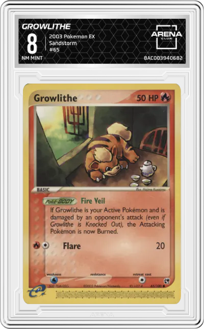 2003 Pokemon EX Sandstorm Growlithe #65 ARENA CLUB 8