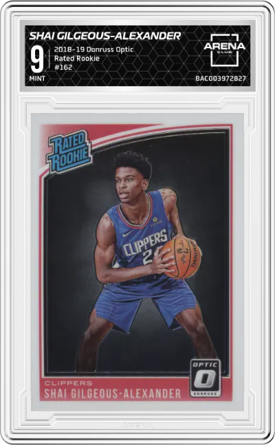 2018 Panini Donruss Optic Rated Rookie Shai Gilgeous-Alexander #162 ARENA CLUB 9