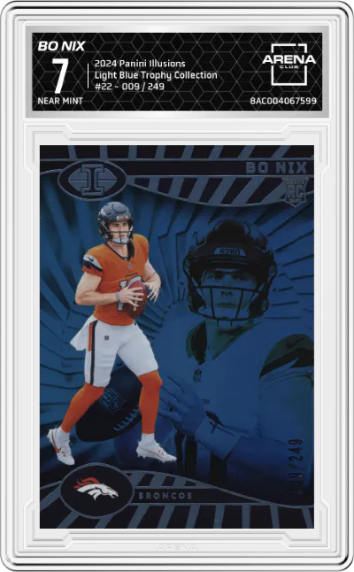2024 Panini Illusions Bo Nix Light Blue Trophy Collection #22 ARENA CLUB 7