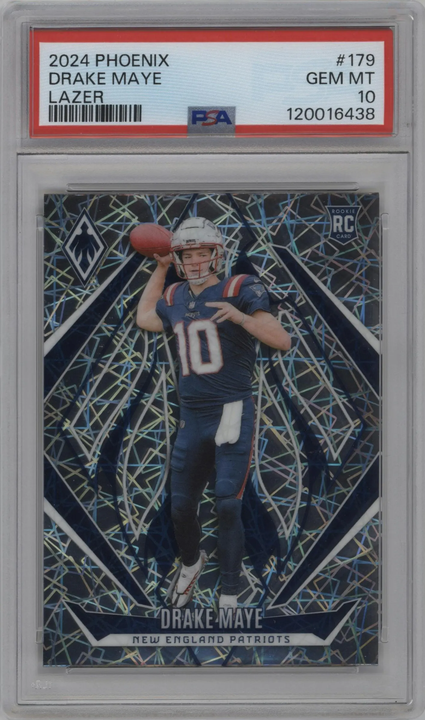 2024 Panini Phoenix Drake Maye Lazer #179 PSA 10