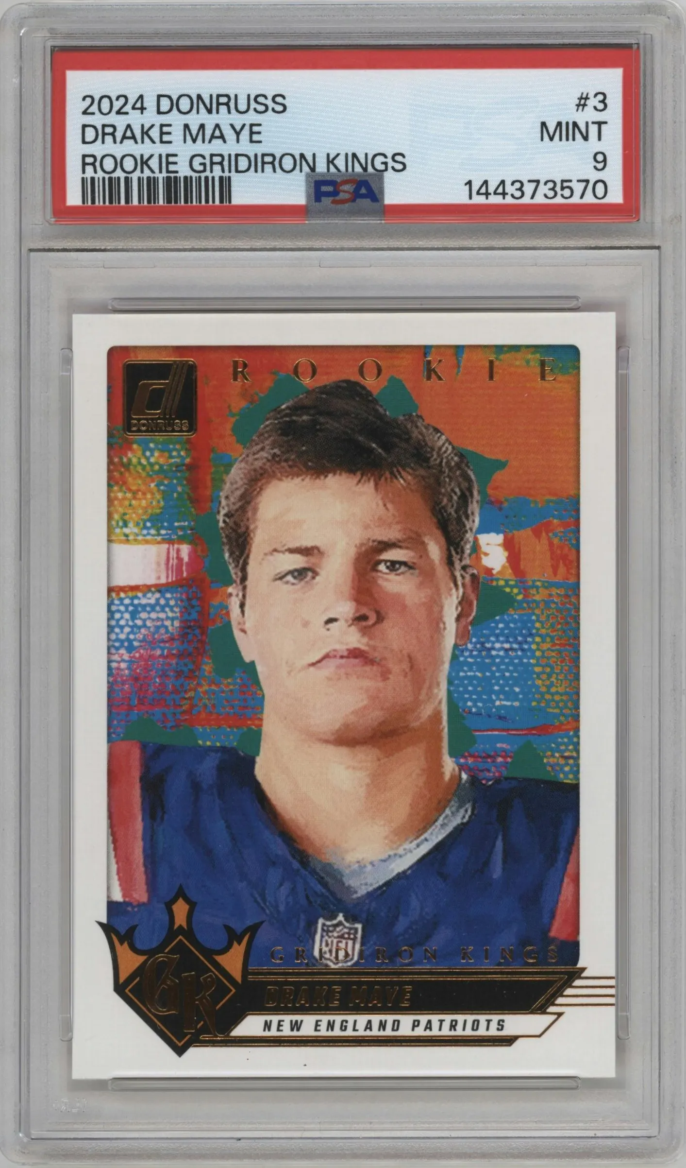 2024 Donruss Rke.Gridiron Kings Drake Maye #3 PSA 9