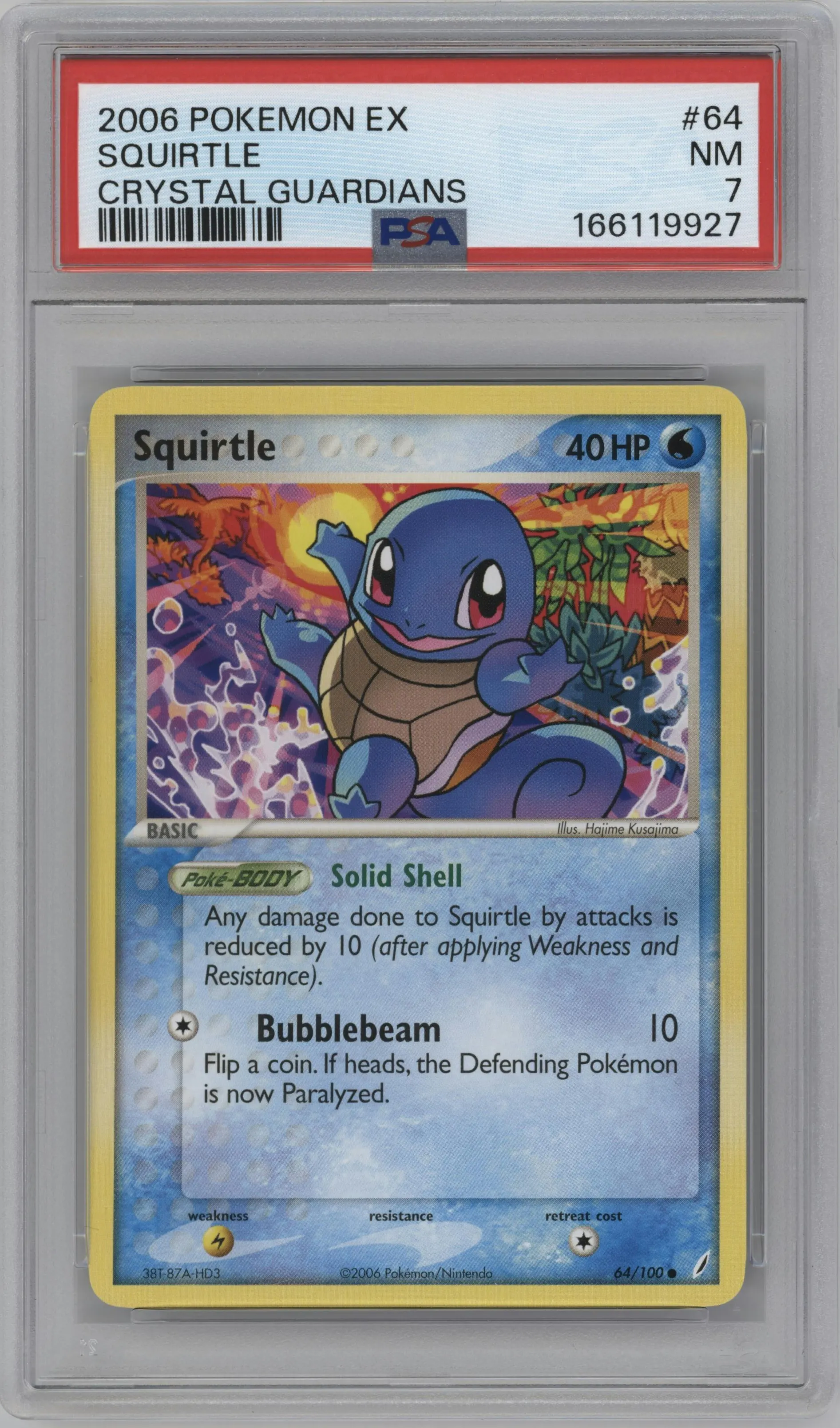 2006 Pokemon EX Crystal Guardians Squirtle #64 PSA 7