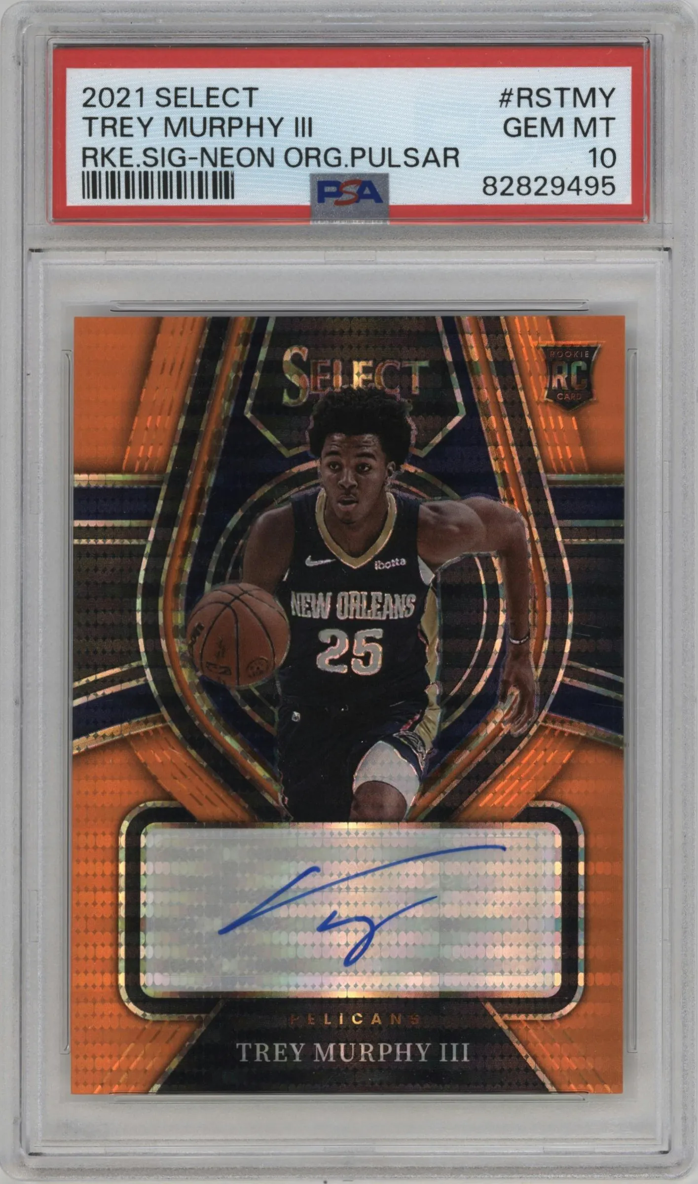 2021 Panini Select Rke.Sig. Trey Murphy III Neon Orange Pulsar FOTL #RS-TMY PSA 10