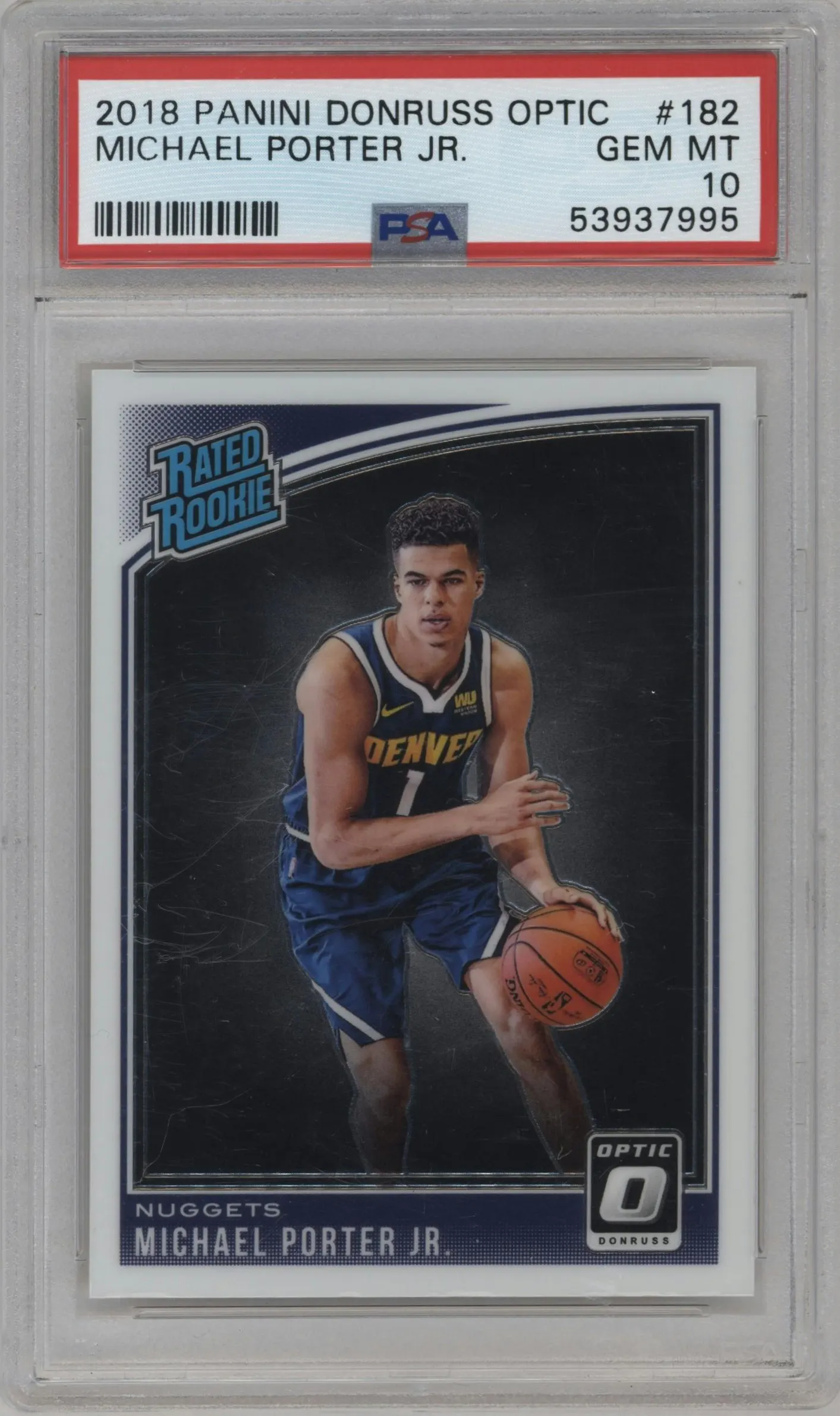 2018 Panini Donruss Optic Rated Rookie Michael Porter Jr. #182 PSA 10