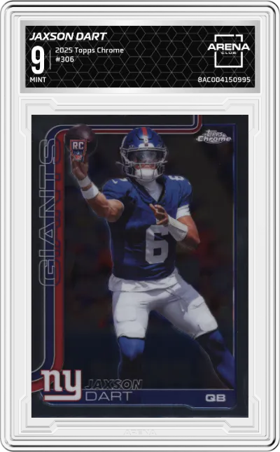 2025 Topps Chrome Jaxson Dart #306 ARENA CLUB 9