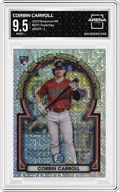 2023 Bowman Mega Box ROTY Favorites Corbin Carroll ARENA CLUB 9.5