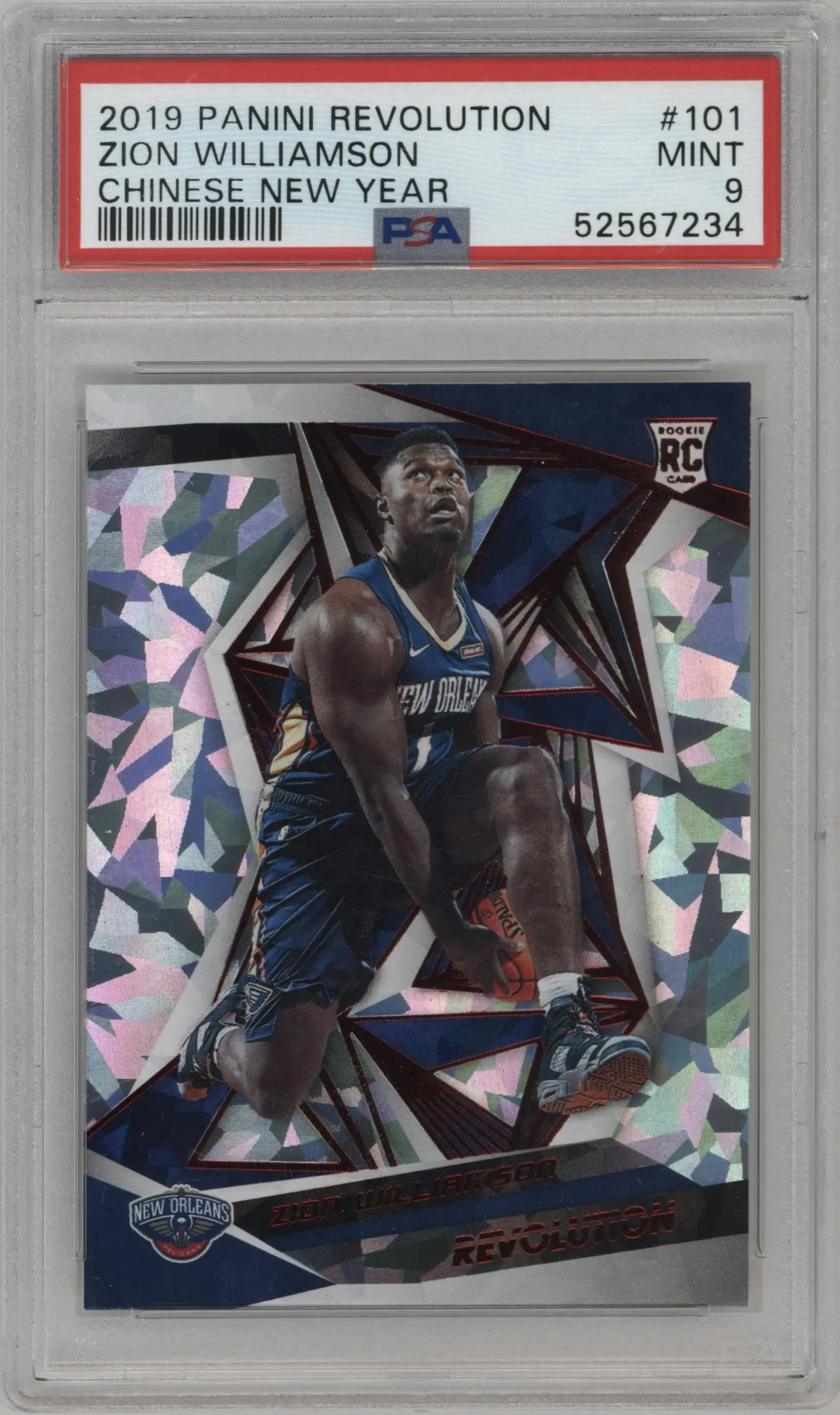 2019 Panini Revolution Zion Williamson Chinese New Year #101 PSA 9
