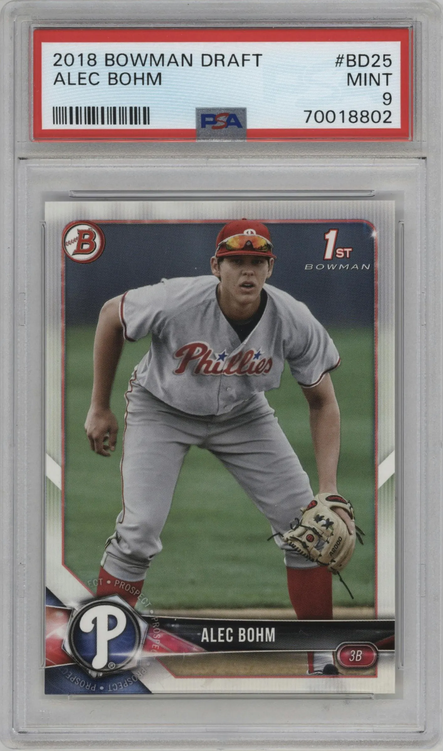 2018 Bowman Draft Alec Bohm #BD-25 PSA 9