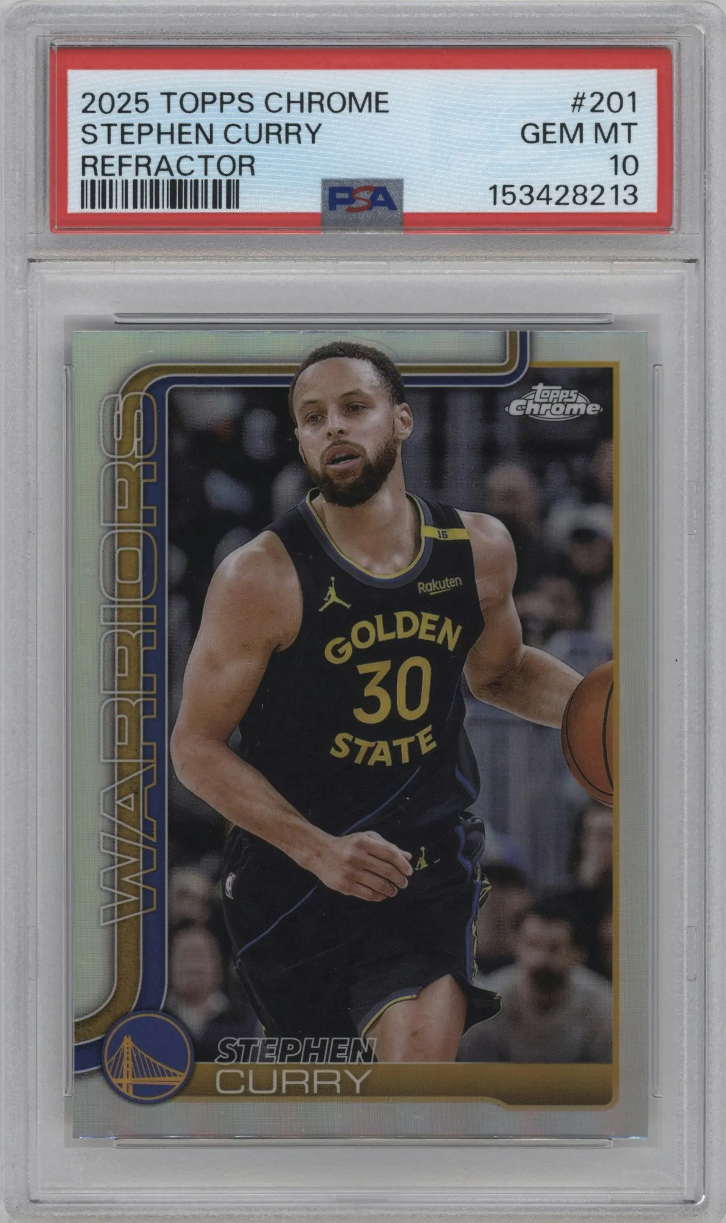 2025 Topps Chrome Stephen Curry Refractor #201 PSA 10