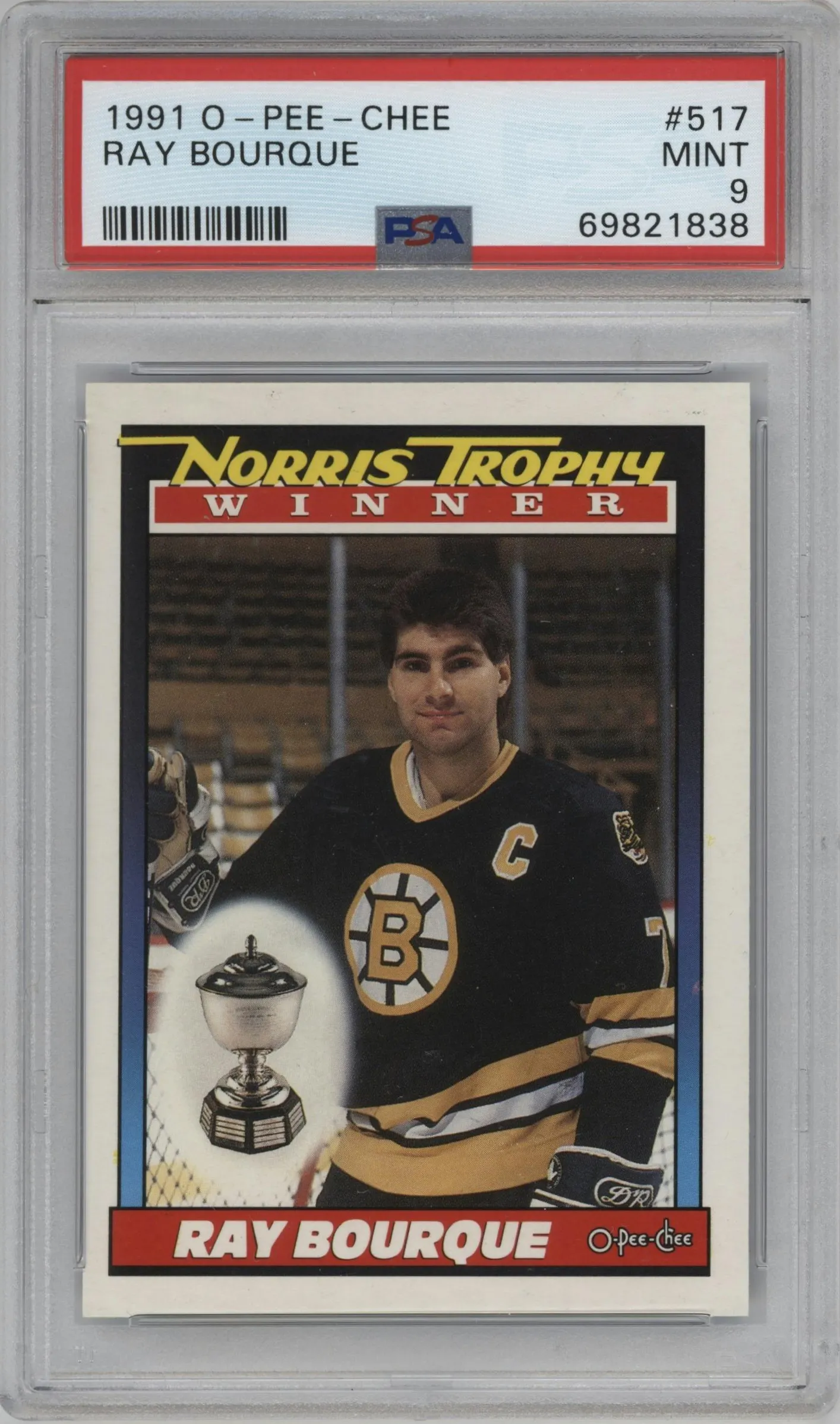 1991 O-Pee-Chee Ray Bourque #517 PSA 9