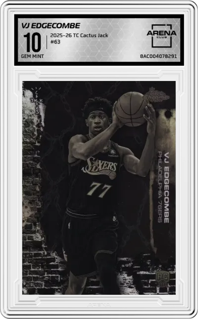 2025 Topps Chrome Cactus Jack VJ Edgecombe #63 ARENA CLUB 10