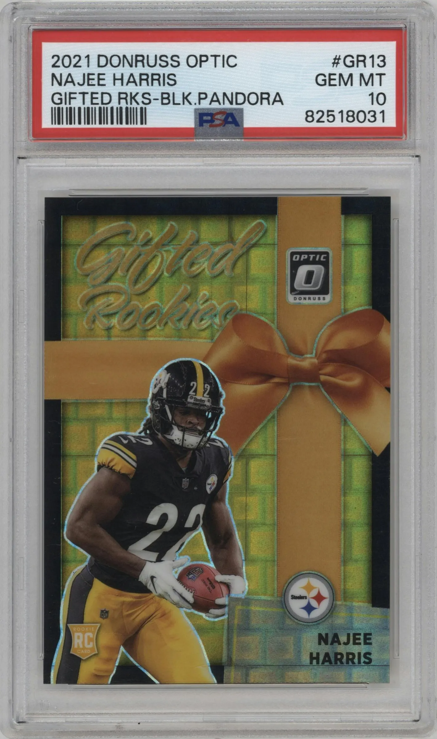 2021 Panini Donruss Optic Gifted Rke. Najee Harris Black Pandora #GR-13 PSA 10