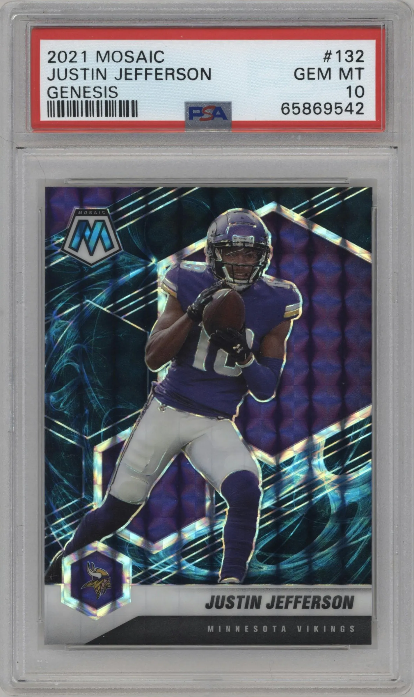 2021 Panini Mosaic Justin Jefferson Genesis #132 PSA 10