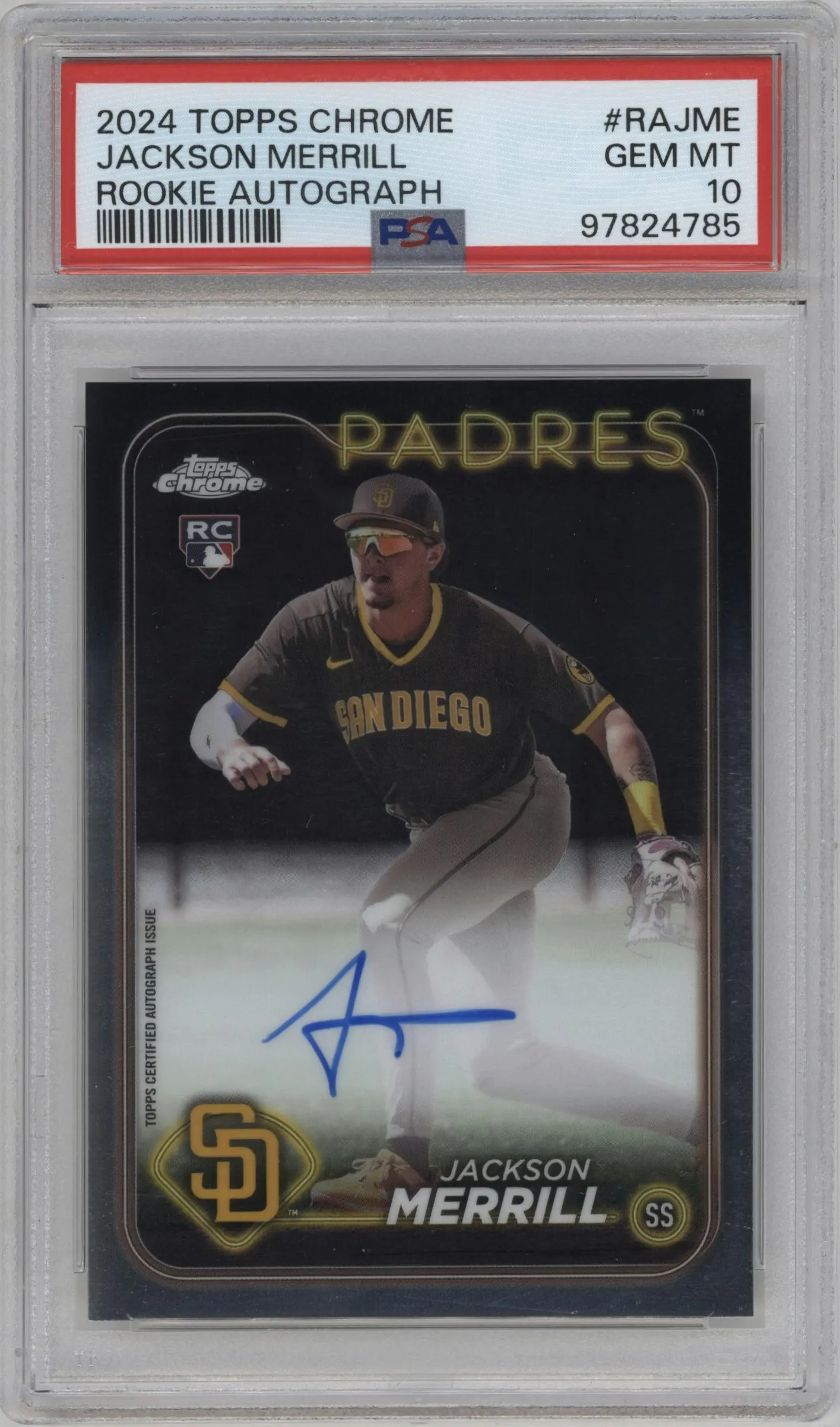 2024 Topps Chrome Rke.Auto Jackson Merrill #RA-JME PSA 10