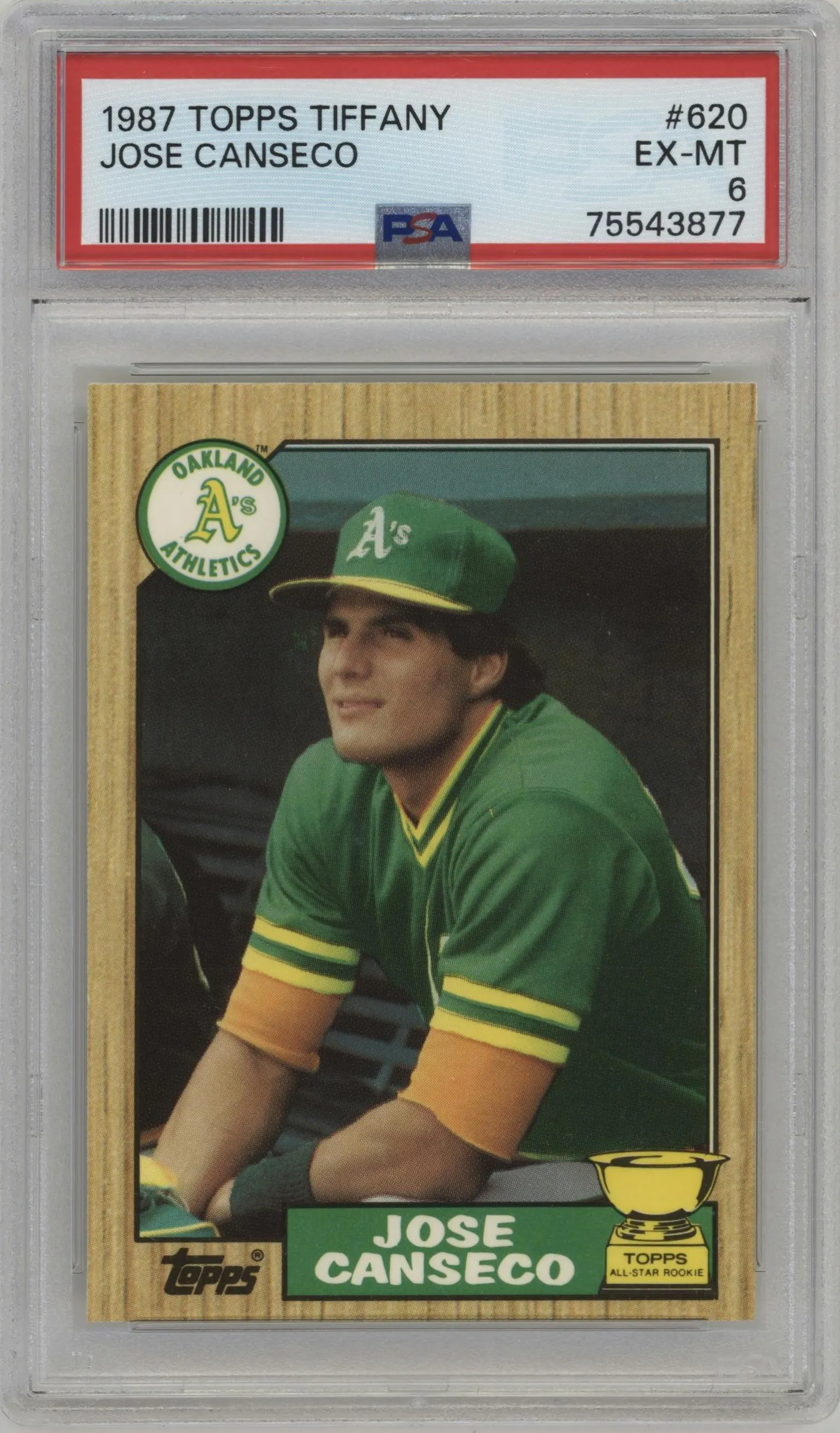 1987 Topps Jose Canseco Tiffany #620 PSA 6