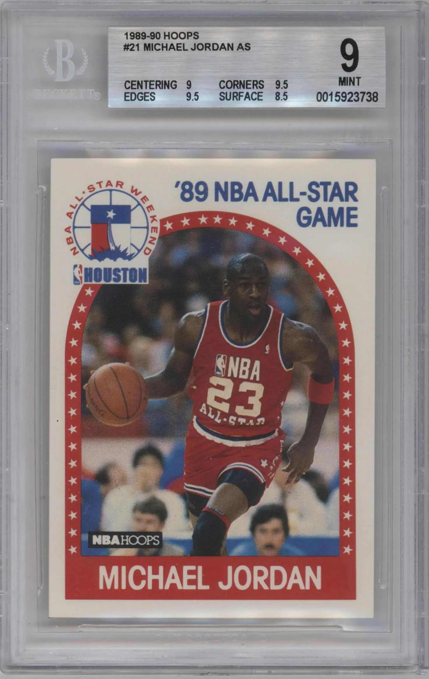 1989 NBA Hoops Michael Jordan #21 BGS 9