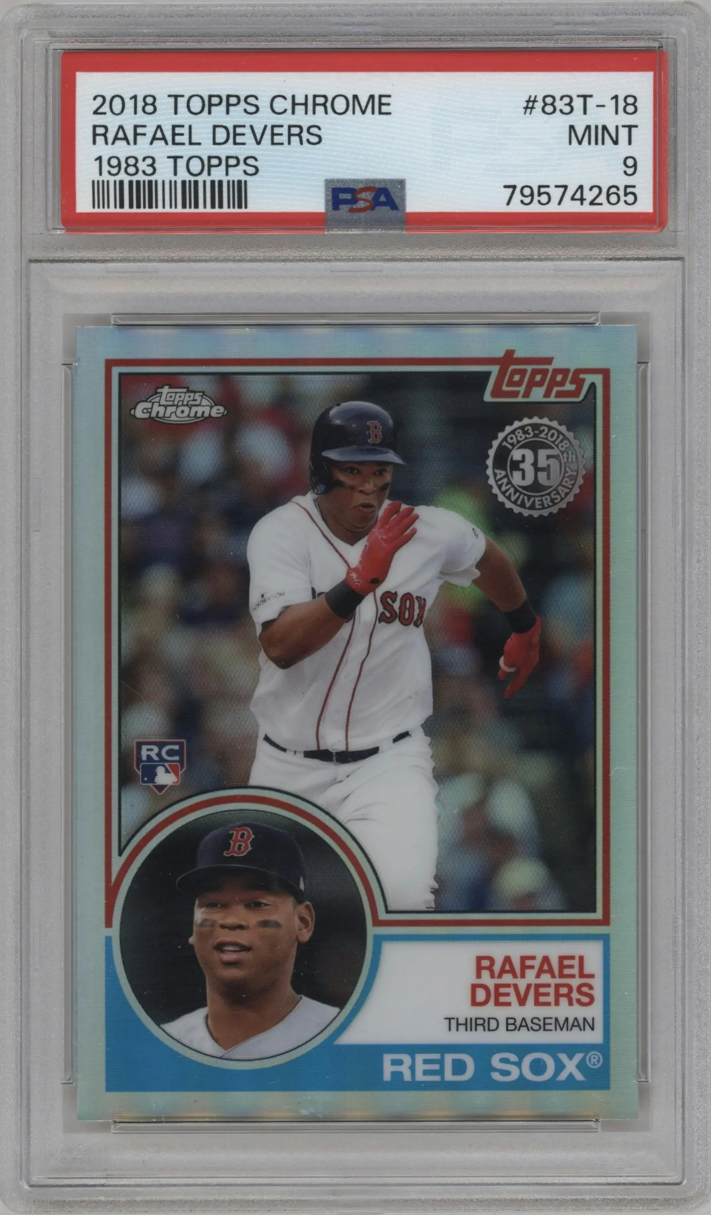 2018 Topps Chrome 1983 Topps Rafael Devers #83T-18 PSA 9