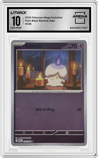 2026 Pokemon Mega Evolution Pitch Black Litwick #036 ARENA CLUB 10