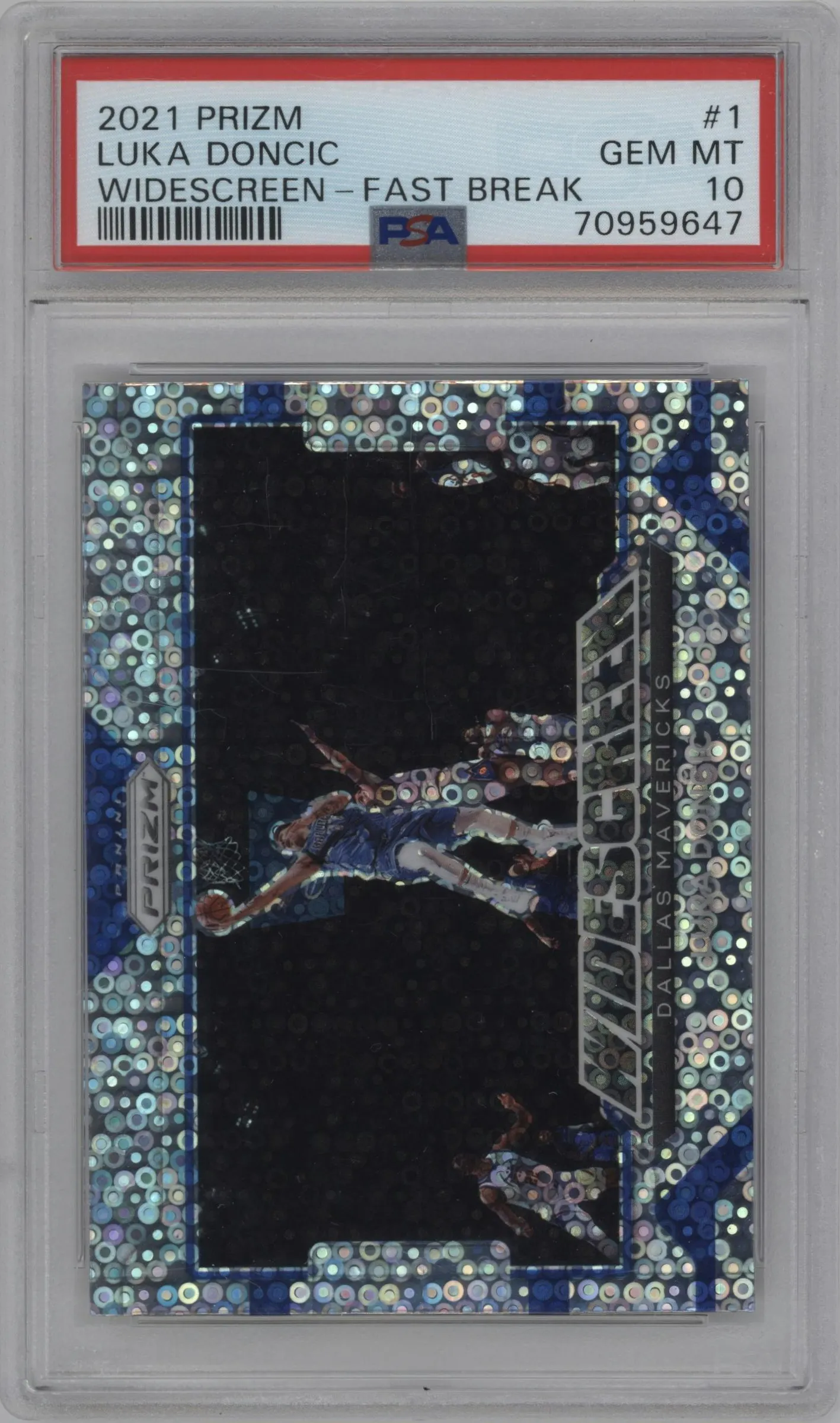 2021 Panini Prizm Widescreen Luka Doncic Fast Break #1 PSA 10