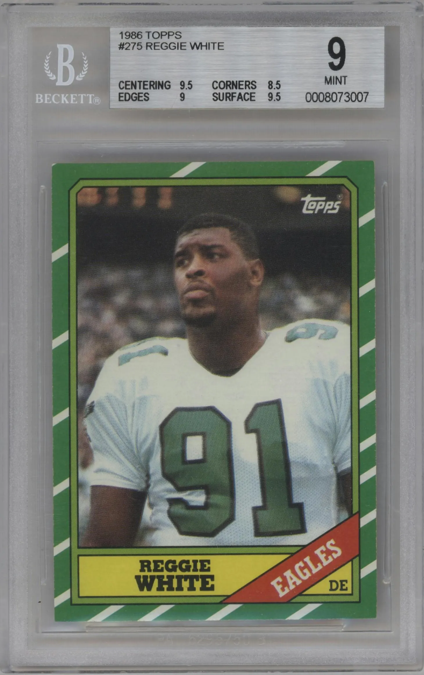 1986 Topps Reggie White #275 BGS 9