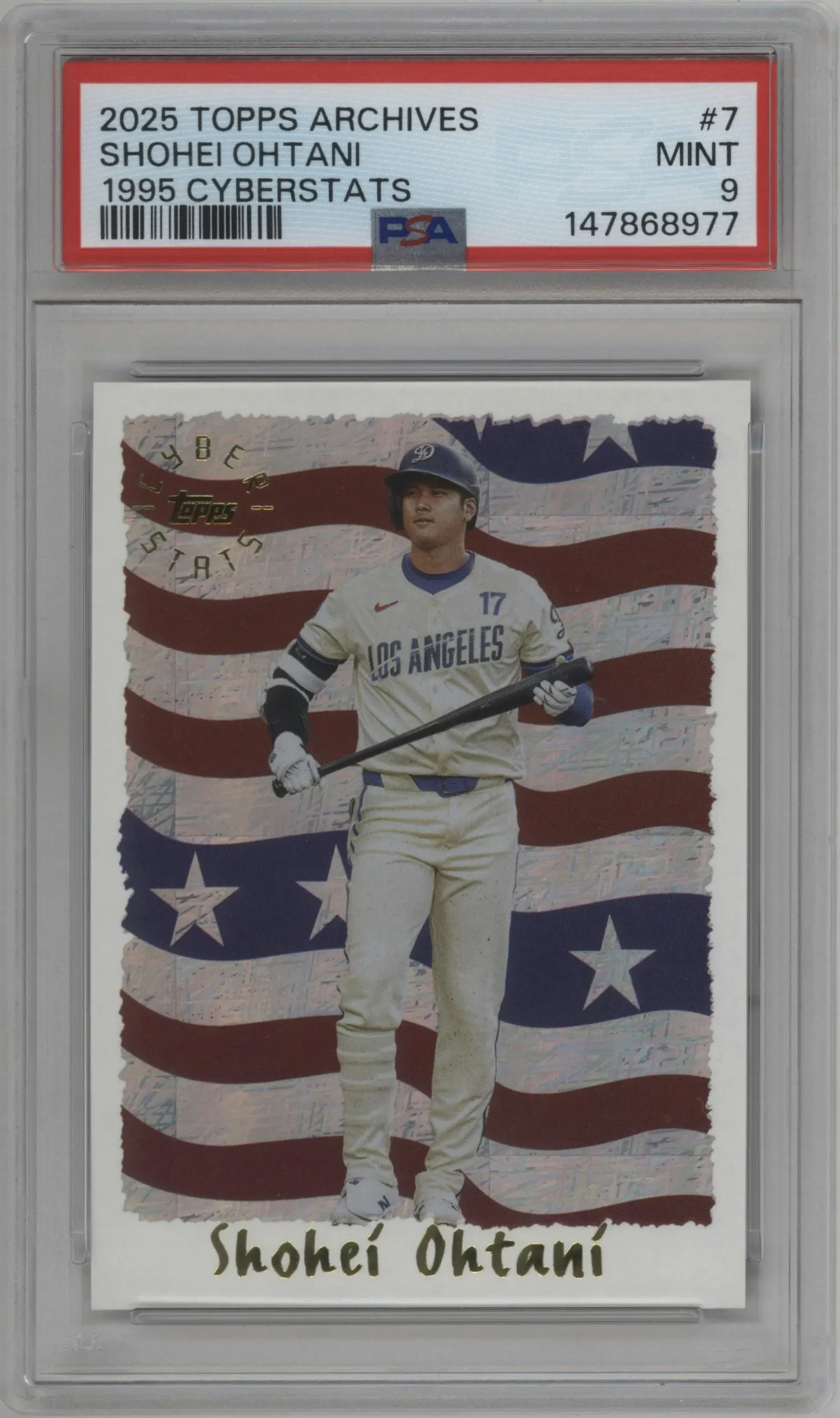 2025 Topps Archives '95 Cyberstats Shohei Ohtani #95C-7 PSA 9