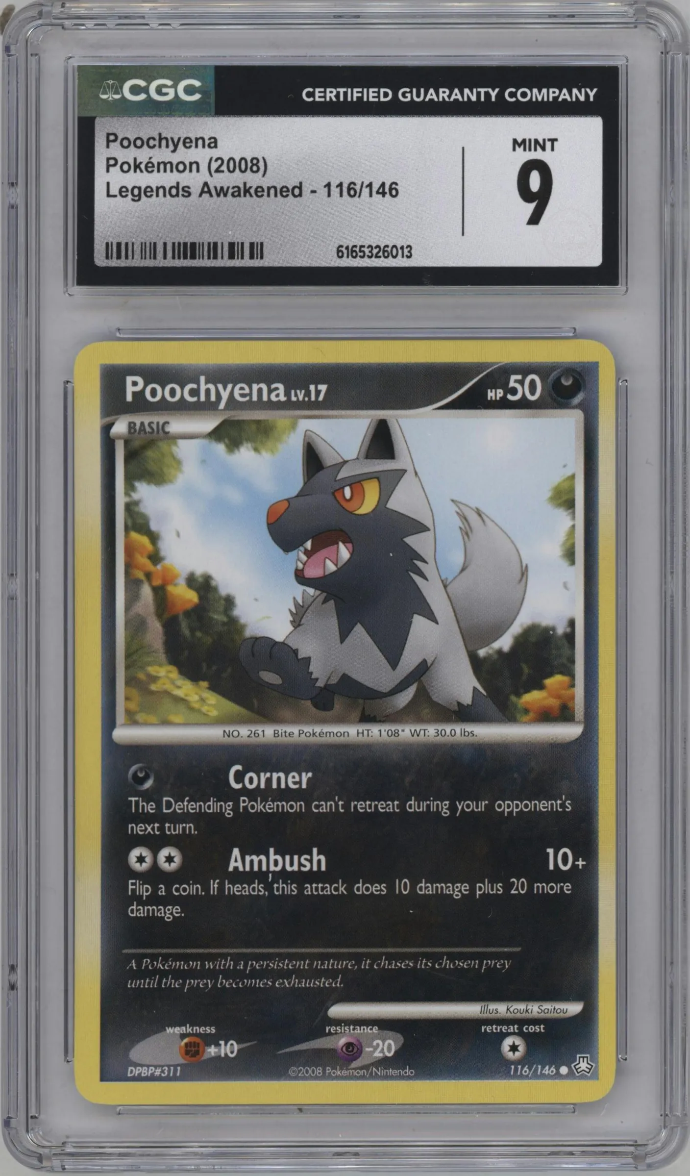 2008 Pokemon D&P Legends Awakened Poochyena #116 CGC 9