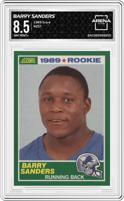 1989 Score Barry Sanders #257 ARENA CLUB 8.5