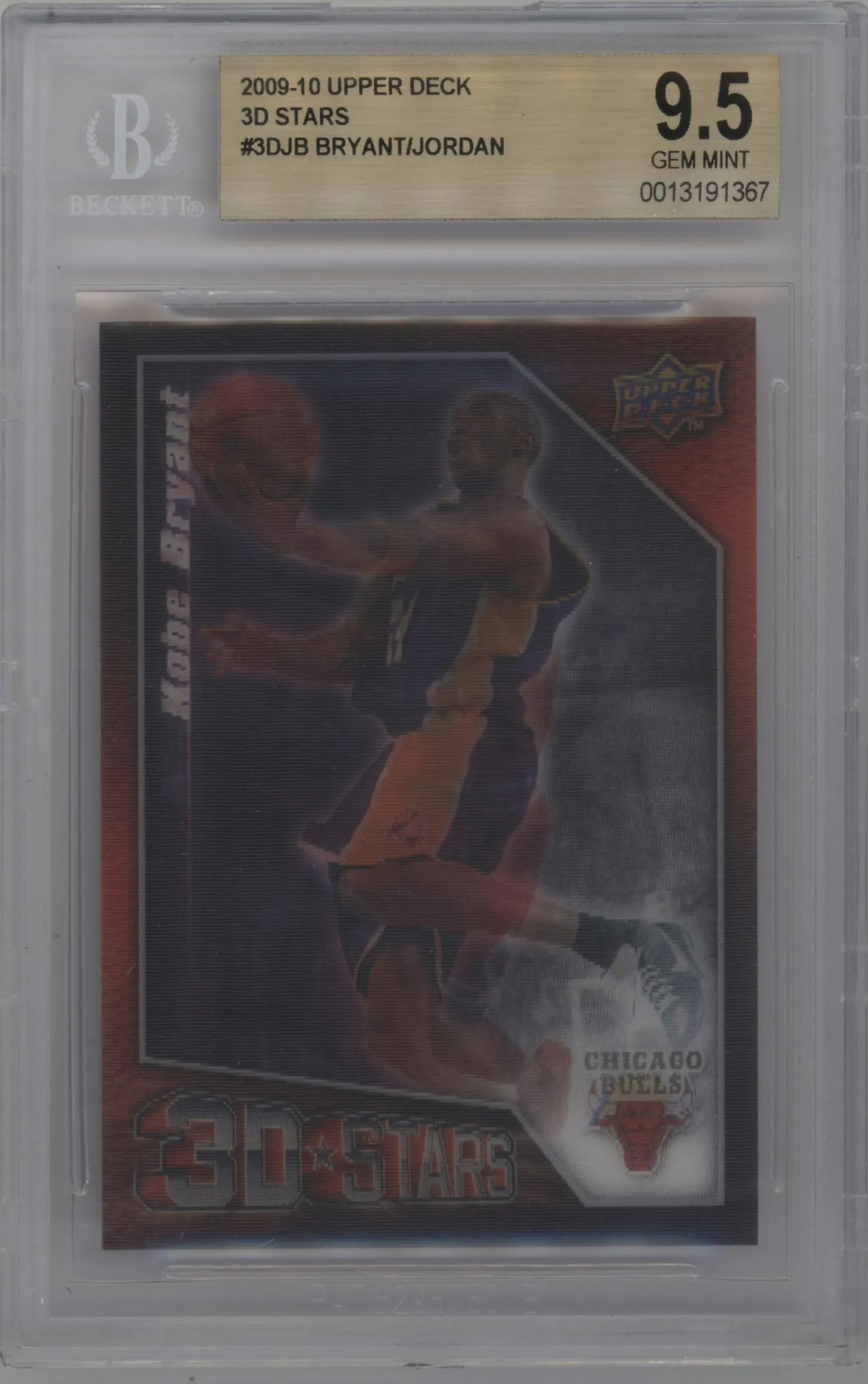 2009 Upper Deck 3D Stars Kobe Bryant/Michael Jordan #3D-JB BGS 9.5