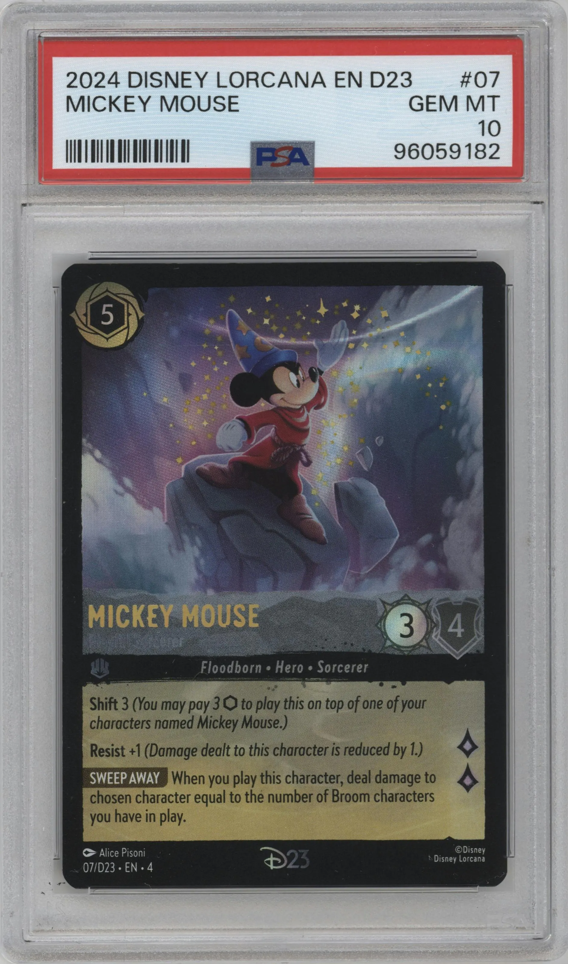 2024 Disney Lorcana D23 Promo Mickey Mouse #07 PSA 10