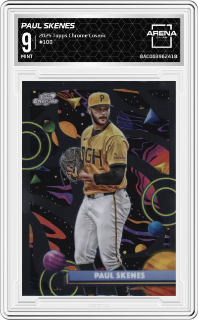 2025 Topps Chrome Cosmic Paul Skenes #100 ARENA CLUB 9