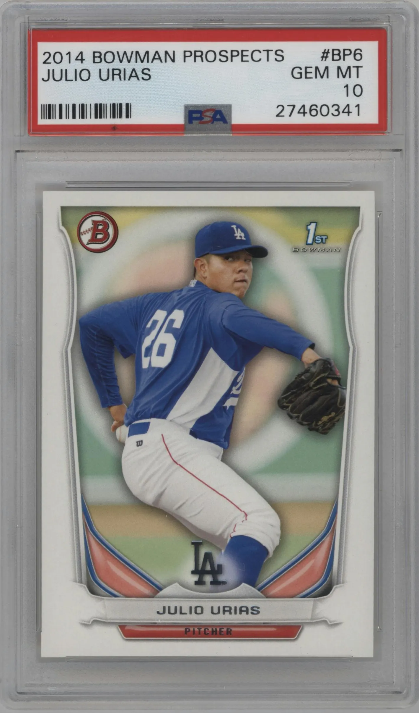 2014 Bowman Prospect Julio Urias #BP6 PSA 10