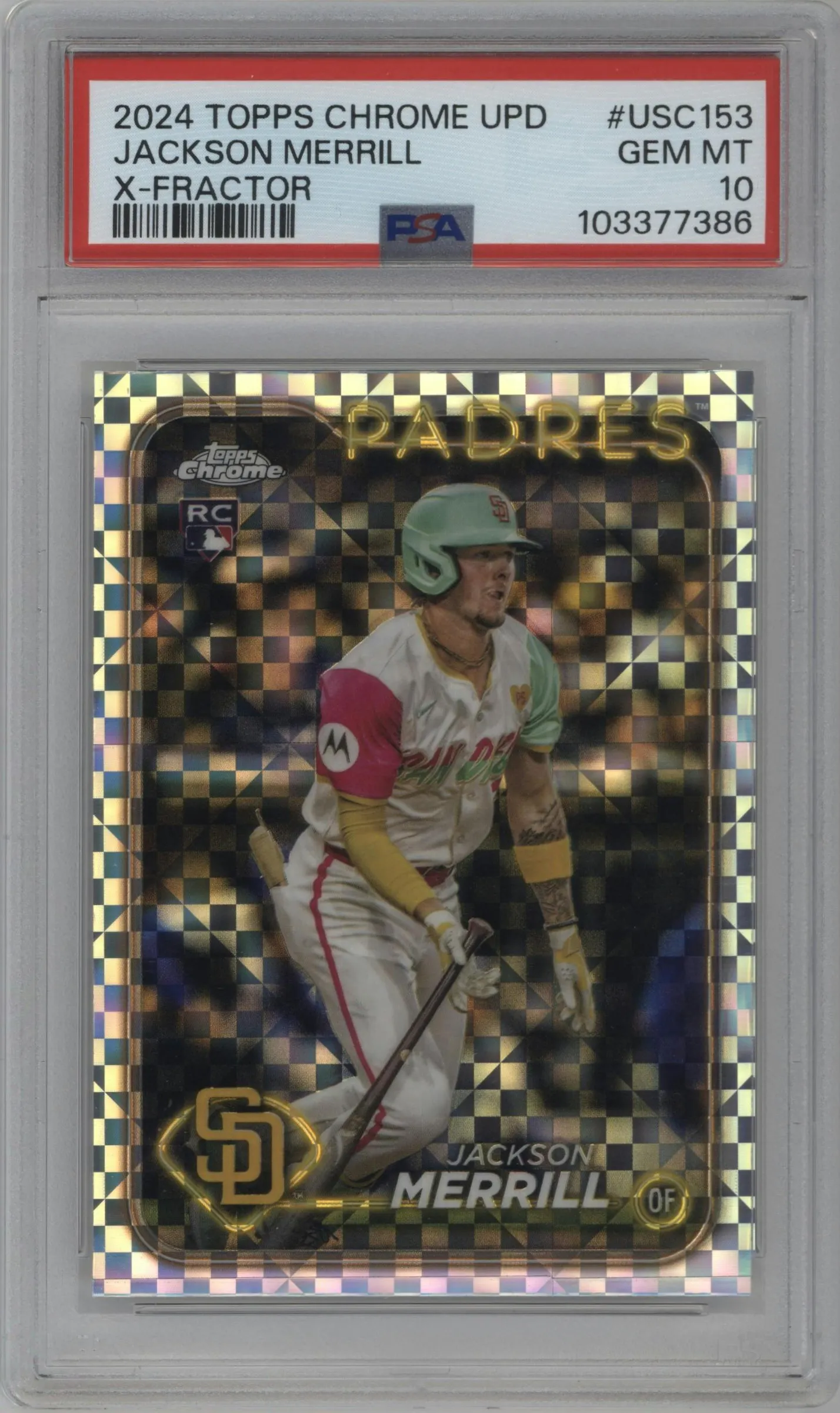 2024 Topps Chrome Update Jackson Merrill X-Fractor #USC153 PSA 10