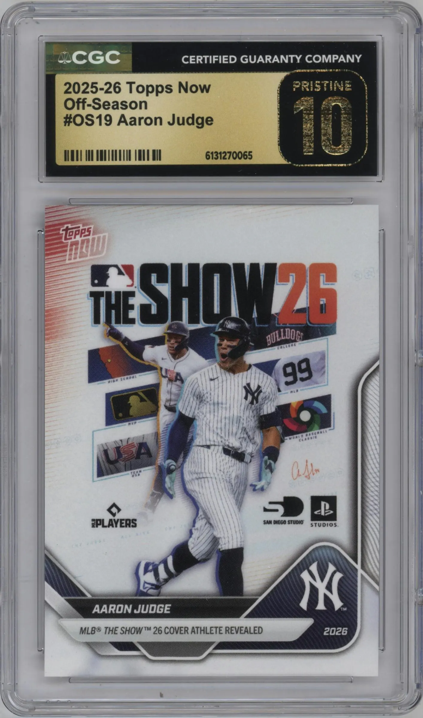 2026 Topps Now Off-Season Aaron Judge #OS19 CGC 10
