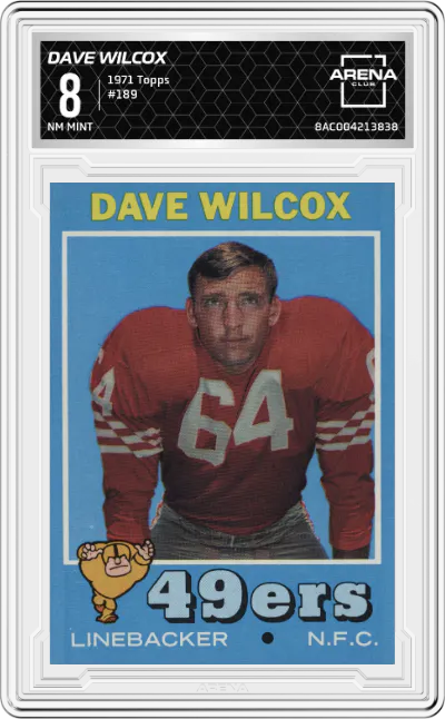 1971 Topps Dave Wilcox #189 ARENA CLUB 8
