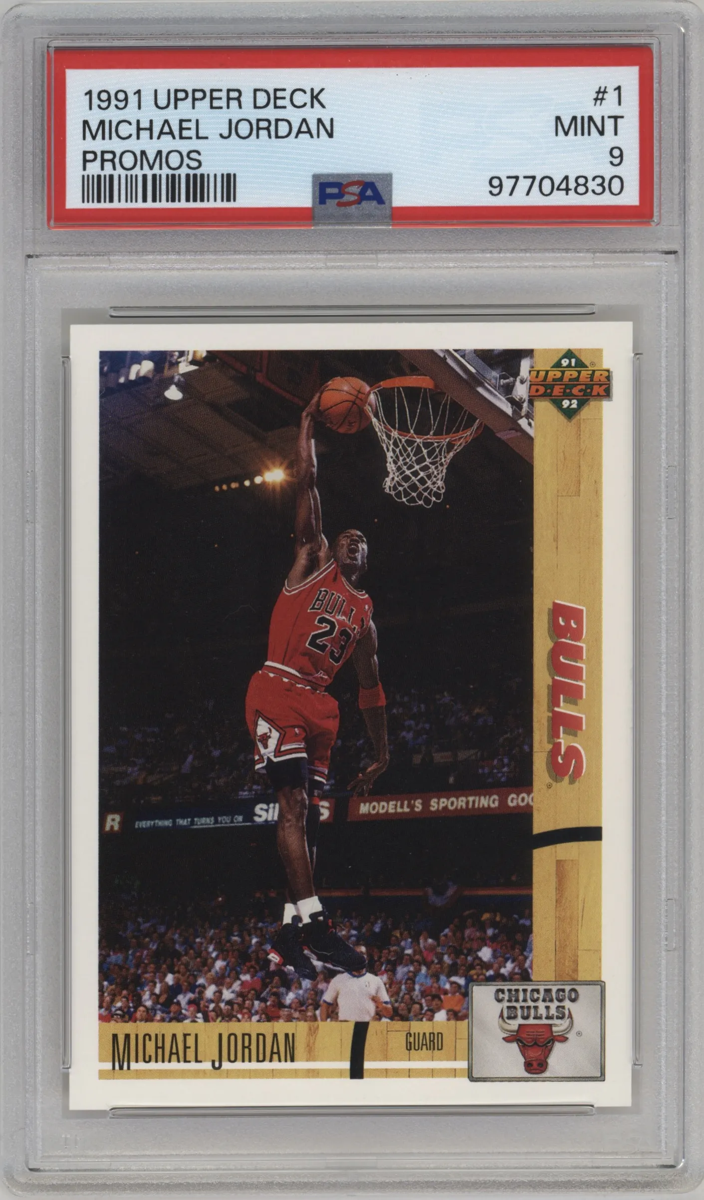 1991 Upper Deck Promos Michael Jordan #1 PSA 9