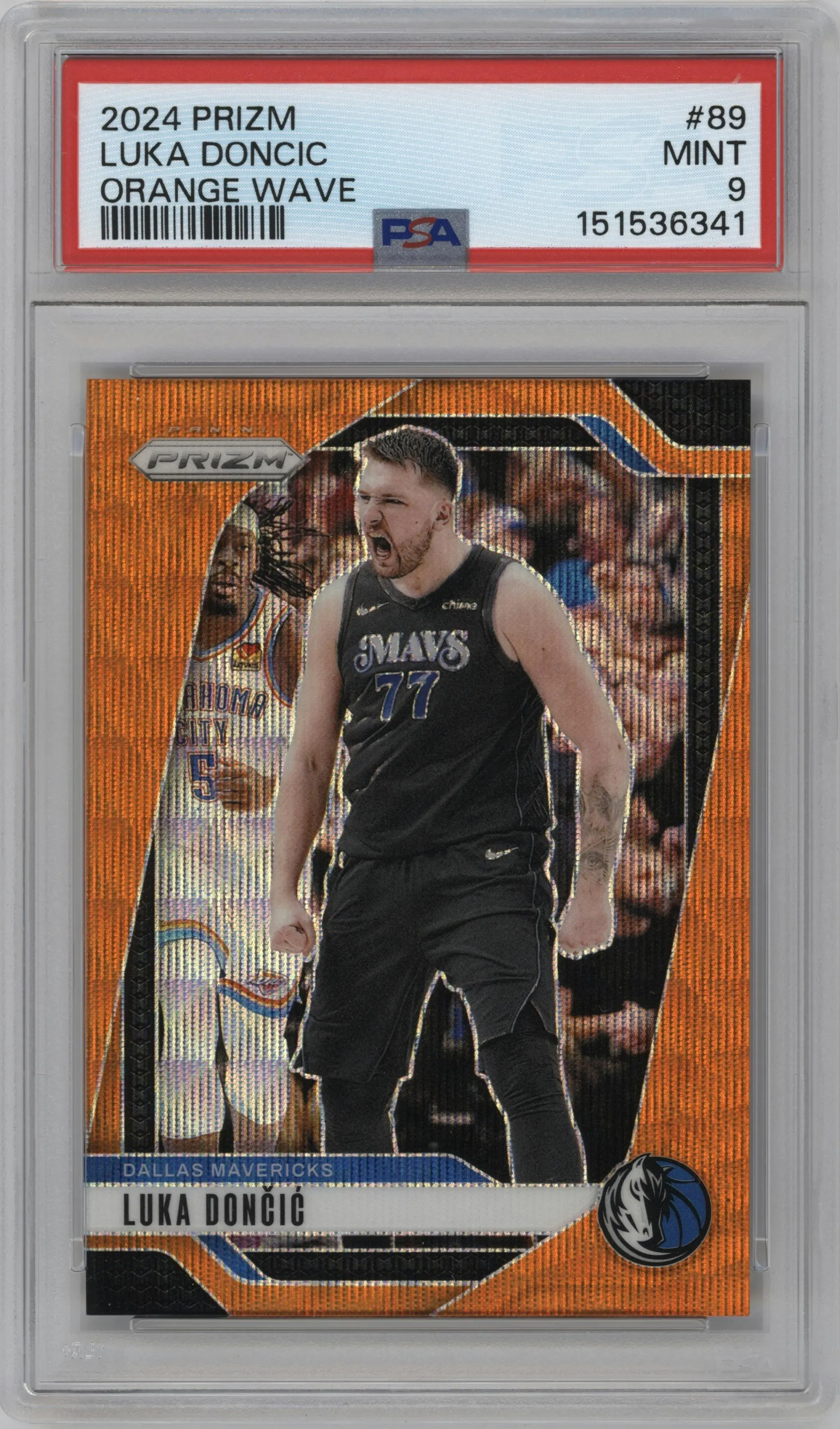 2024 Panini Prizm Luka Doncic Orange Wave #89 PSA 9