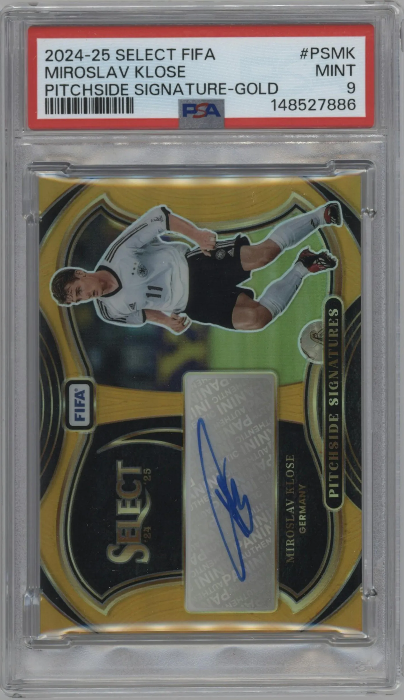 2024 Panini Select FIFA Pitchside Sig. Miroslav Klose Gold #PS-MK PSA 9