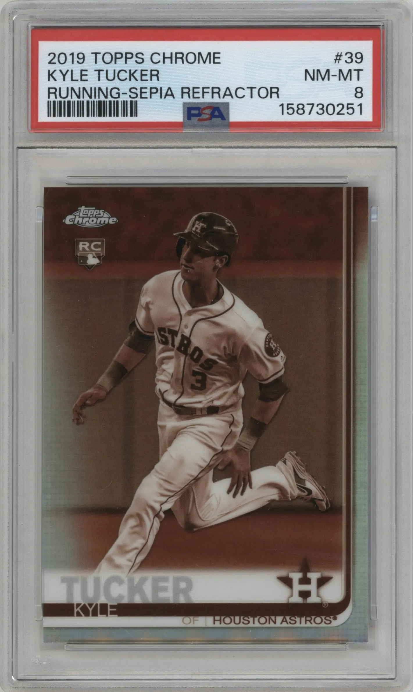 2019 Topps Chrome Kyle Tucker Sepia Refractor #39 PSA 8