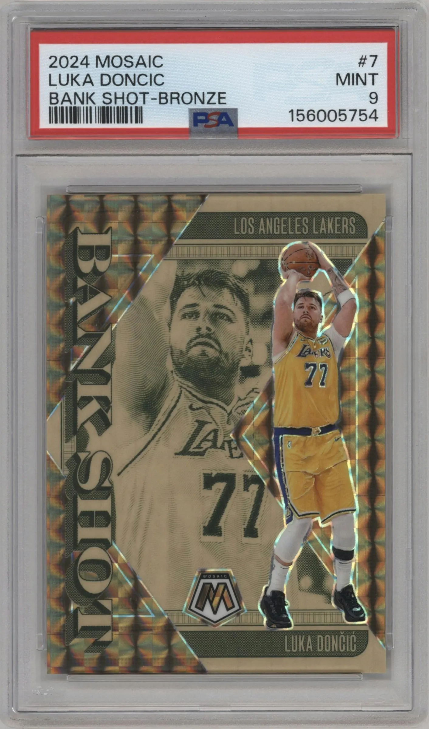 2024 Panini Mosaic Bank Shot Luka Doncic Bronze Mosaic #7 PSA 9