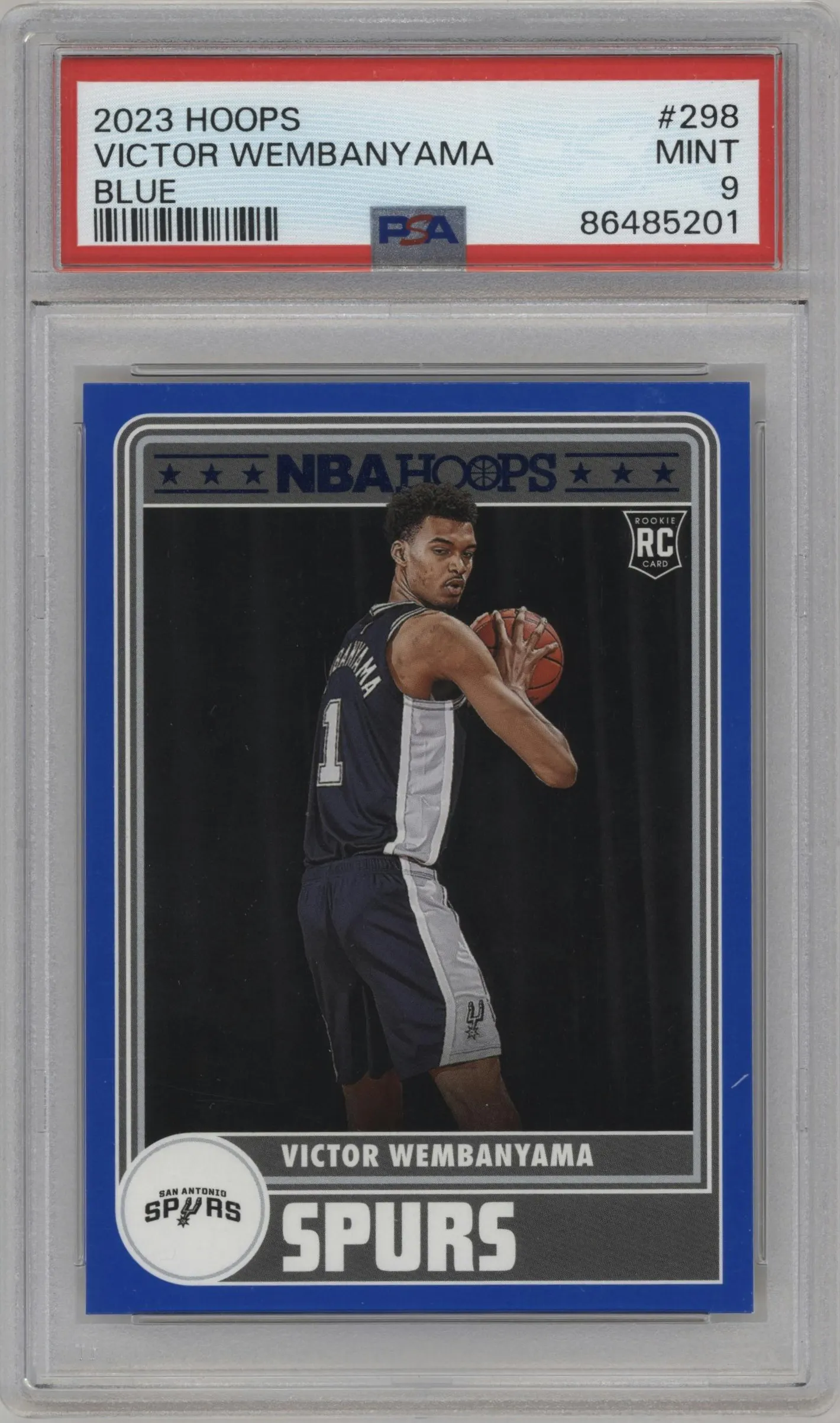 2023 Panini NBA Hoops Victor Wembanyama Blue #298 PSA 9