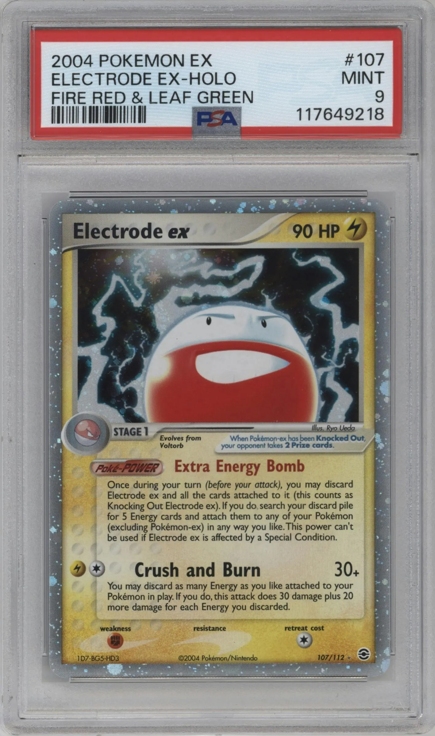 2004 Pokemon EX FR & LG Electrode ex #107 PSA 9