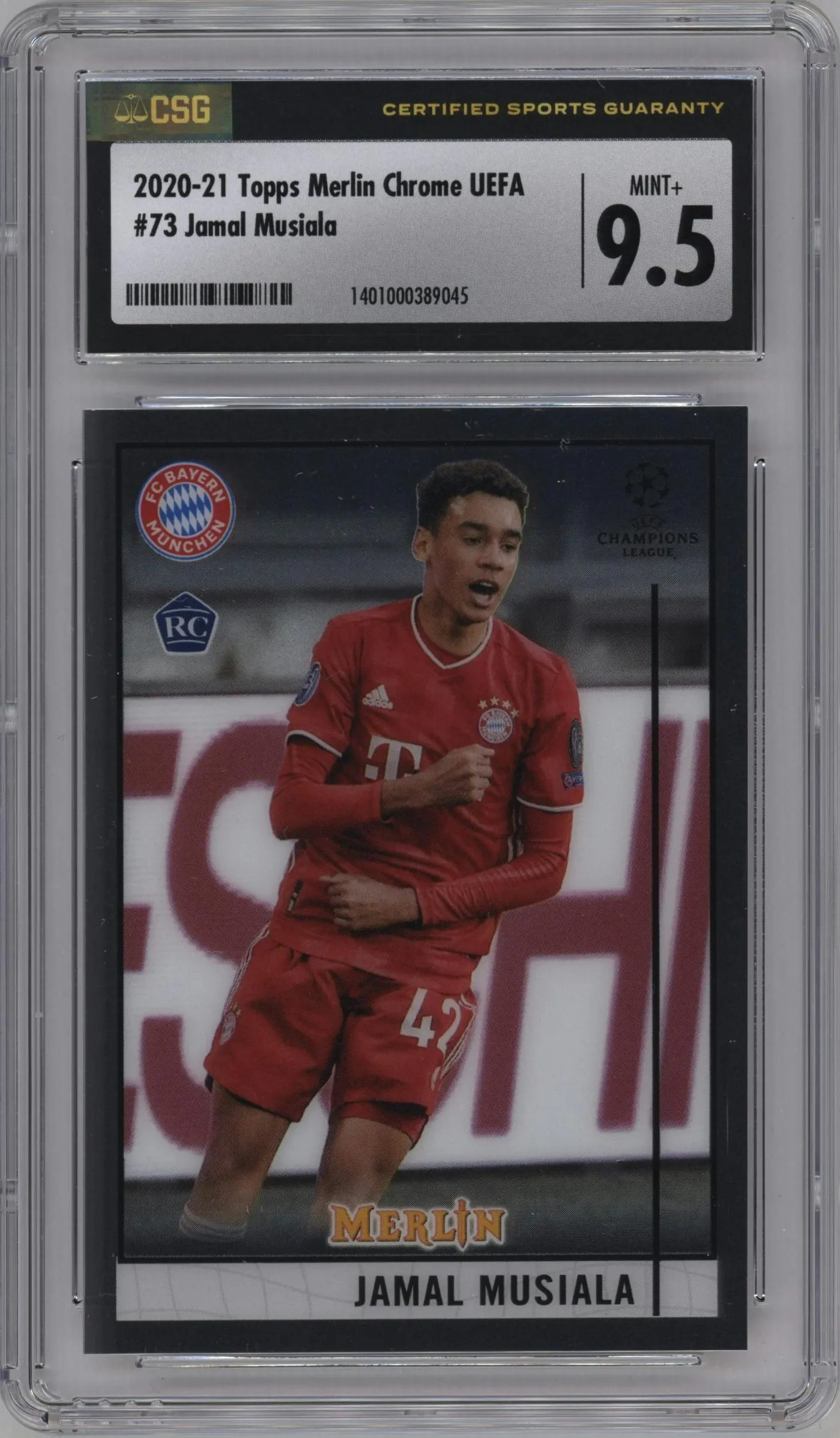 2020 Topps Chrome Merlin UEFA Jamal Musiala #73 CGC 9.5