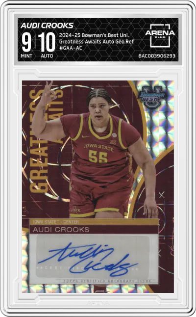 2024 Bowman's Best University Greatness Awaits Auto Audi Crooks Geometric Refractors #GAA-AC ARENA CLUB 9