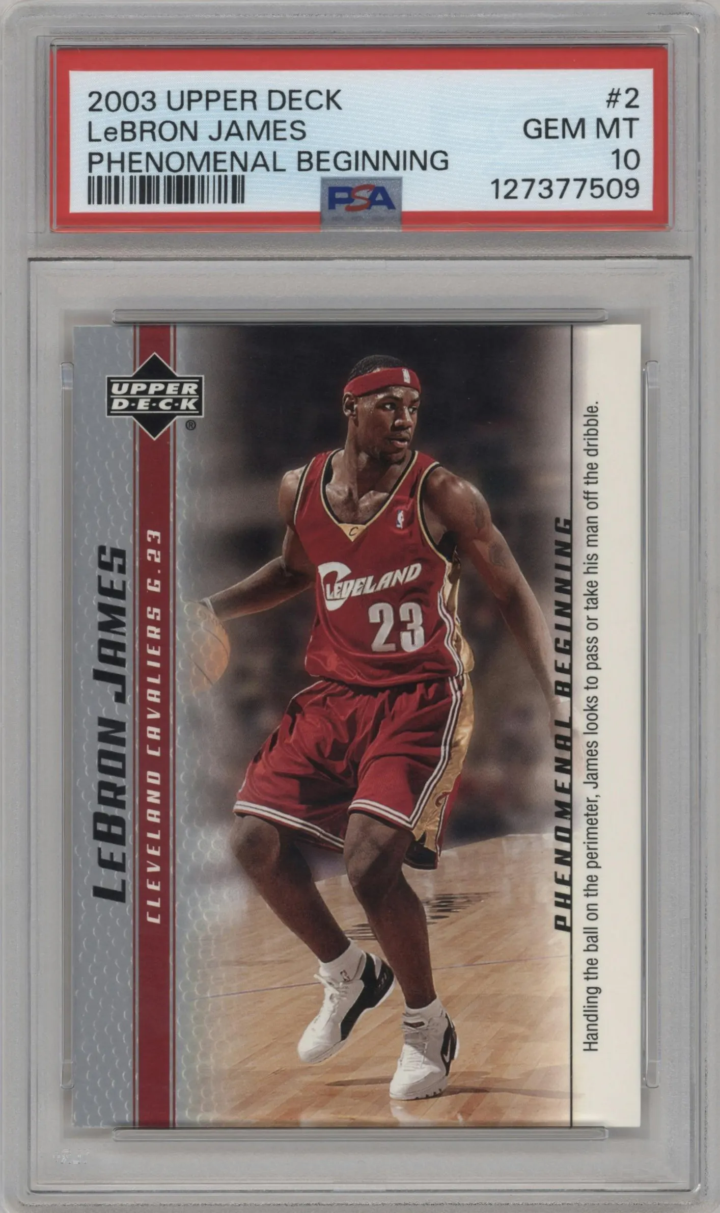 2003 Upper Deck LeBron James Phenomenal Beginning LeBron James #2 PSA 10