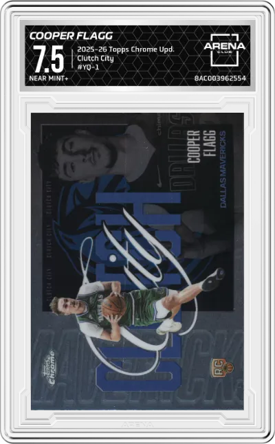2025 Topps Chrome Update Clutch City Cooper Flagg ARENA CLUB 7.5